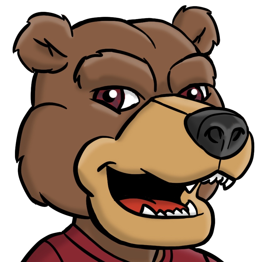 Headshot of Rizzly the Grizzly