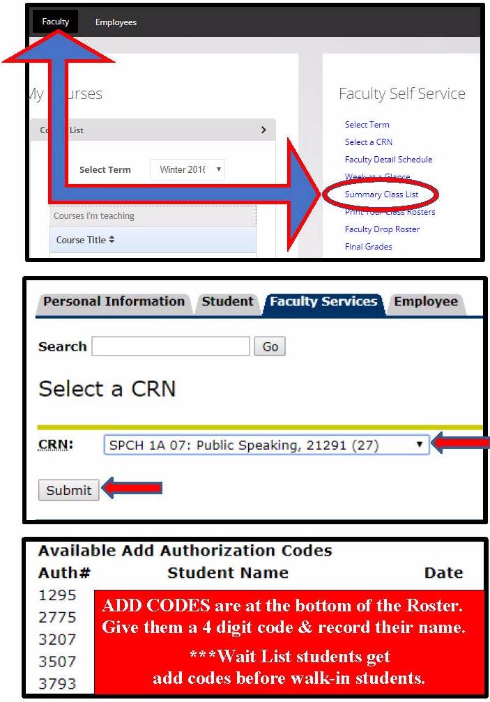 visual step-by-step of the instructions for adding students