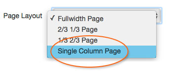 Select Single Column Layout